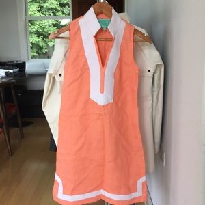 Sail to Sable peach linen dress XXS